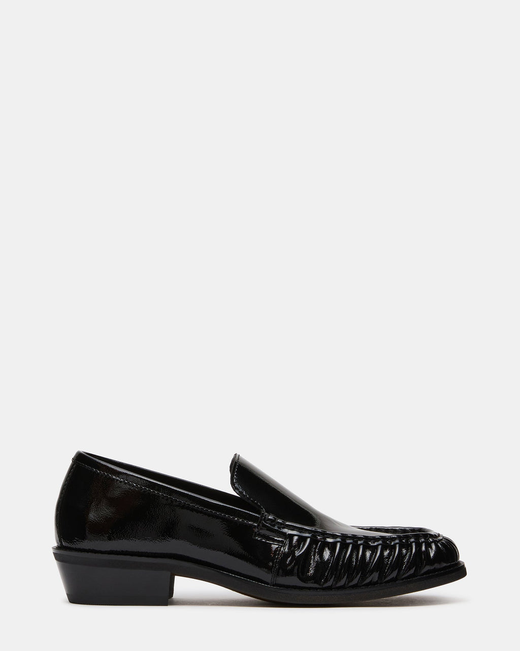 GERONIMO Black Patent Scrunched Square-Toe Slip-On Men's Loafer | Steve Madden