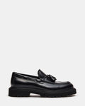 MERAN Black Leather Slip-On Lug Tassel Boat Men's Loafer | Steve Madden