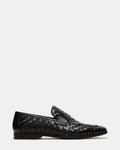POCO Black Leather Woven Slip-On Men's Dress Loafer | Steve Madden