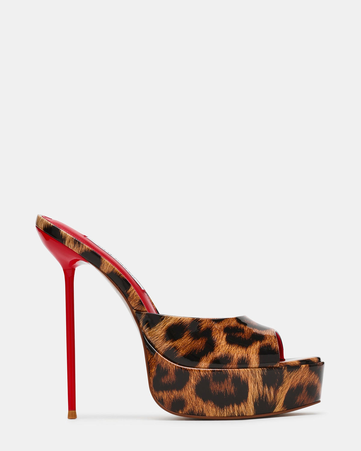 DARELIS Leopard Patent Mule Platform Stiletto Women's Heel | Steve Madden