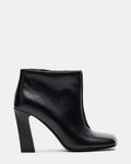 EIRA Black Leather Asymmetrical Square-Toe Women's Ankle Boot | Steve Madden