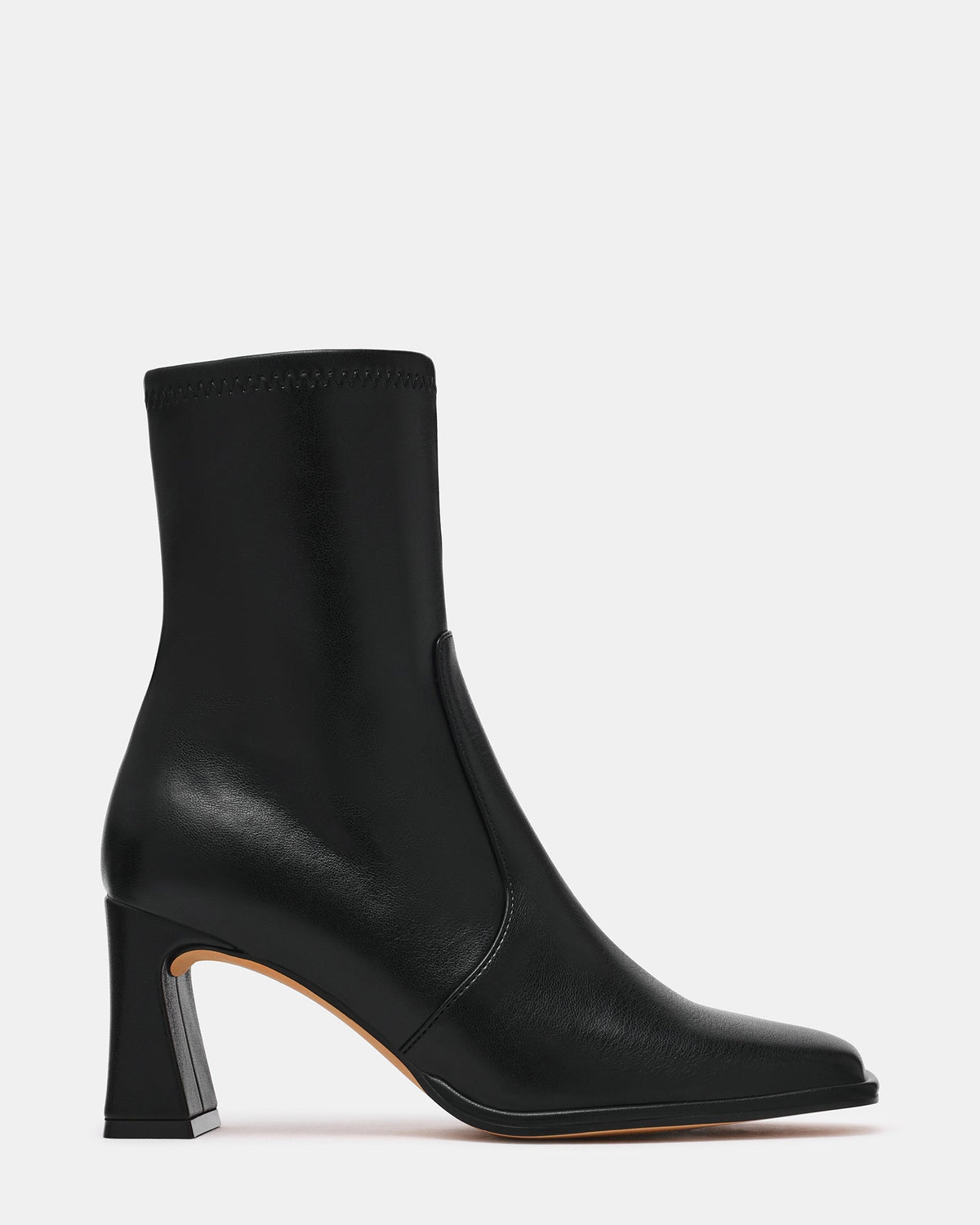 HAELYN Black Square-Toe Block Heel Women's Ankle Boot | Steve Madden
