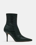 HELEENA Dark Green Eel Eel Pointed-Toe Stiletto Women's Ankle Boot | Steve Madden