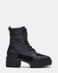 HIKER Black Multi Platform Lug Lace-Up Women's Anke Boot | Steve Madden