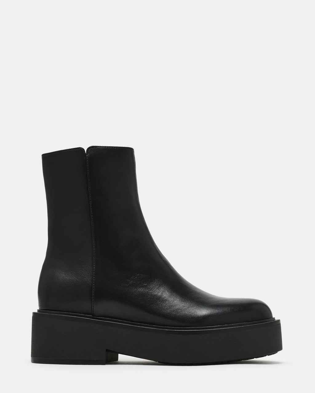 JAXIN Black Leather Platform Women's Ankle Boot | Steve Madden