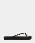 KIORA Black Leather Platform Thong Women's Sandal | Steve Madden