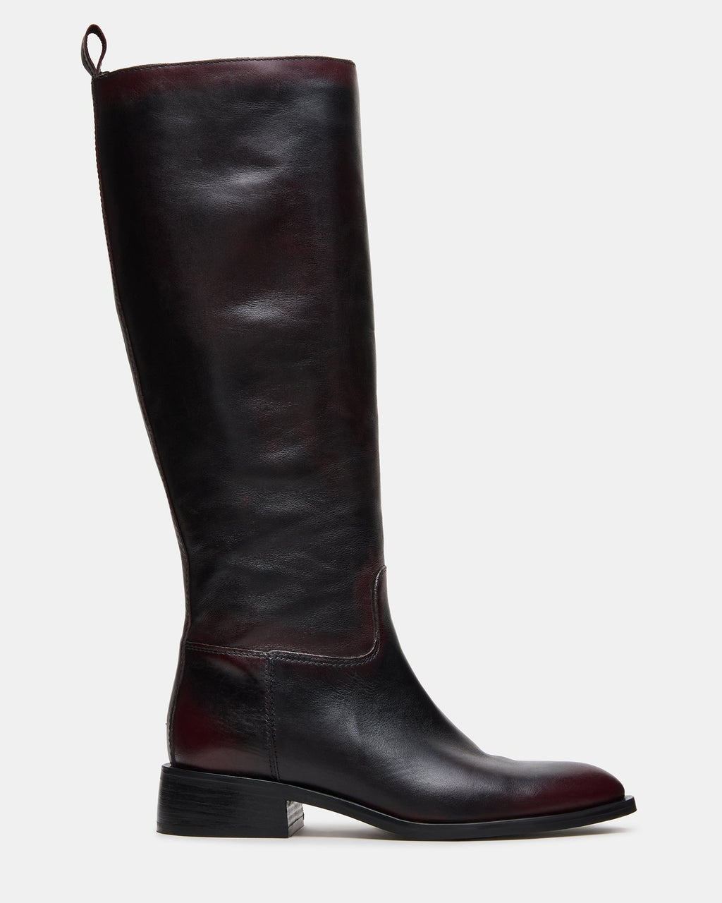 REMINGTON Dark Cherry Leather Knee-High Women's Riding Boot | Steve Madden