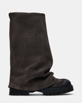 RIFT Grey Suede Fold-Over Cuffed Lug Platform Women's Boot | Steve Madden