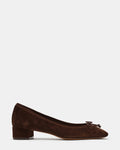 STEFFI Brown Suede Ballet Bow Women's Block Heel | Steve Madden