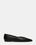 TOVI Black Leather Pointed-Toe Ballet Women's Flat | Steve Madden
