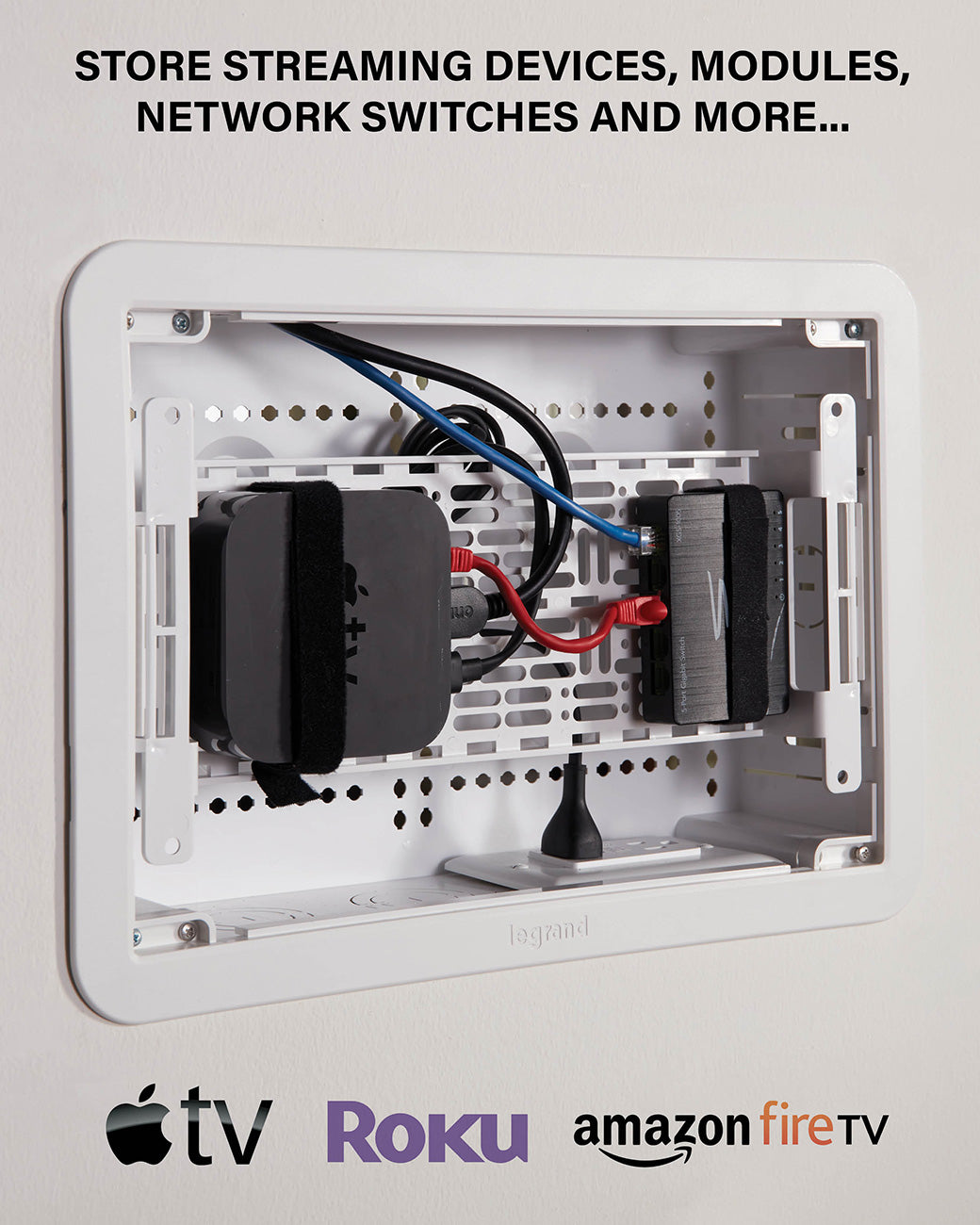 Sanus White 9" TV Media In-Wall Box - SA-IWB9-W1 - image 2