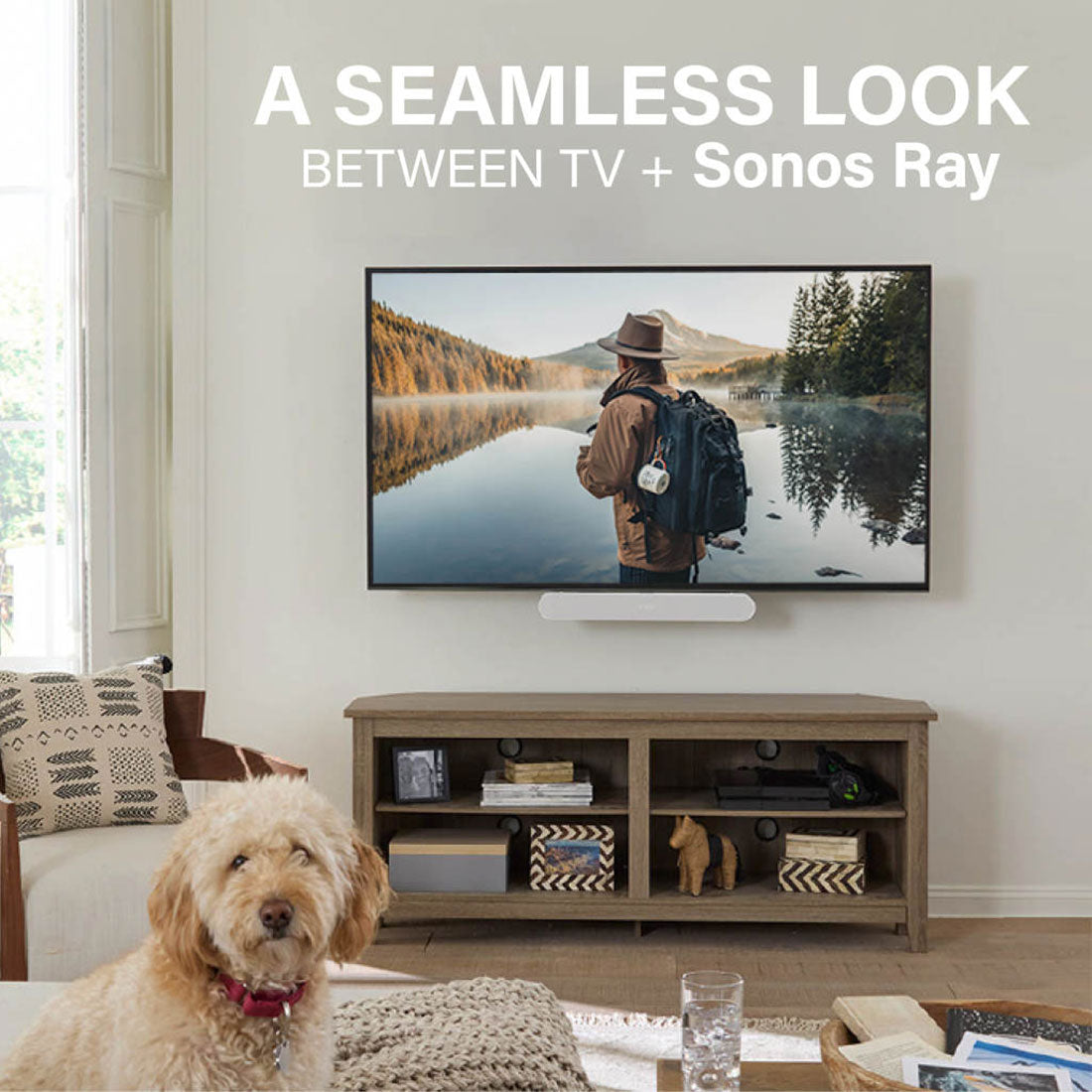 Sanus Black Soundbar Mount Designed For Sonos Ray - WSSAFM1-B2 - image 5