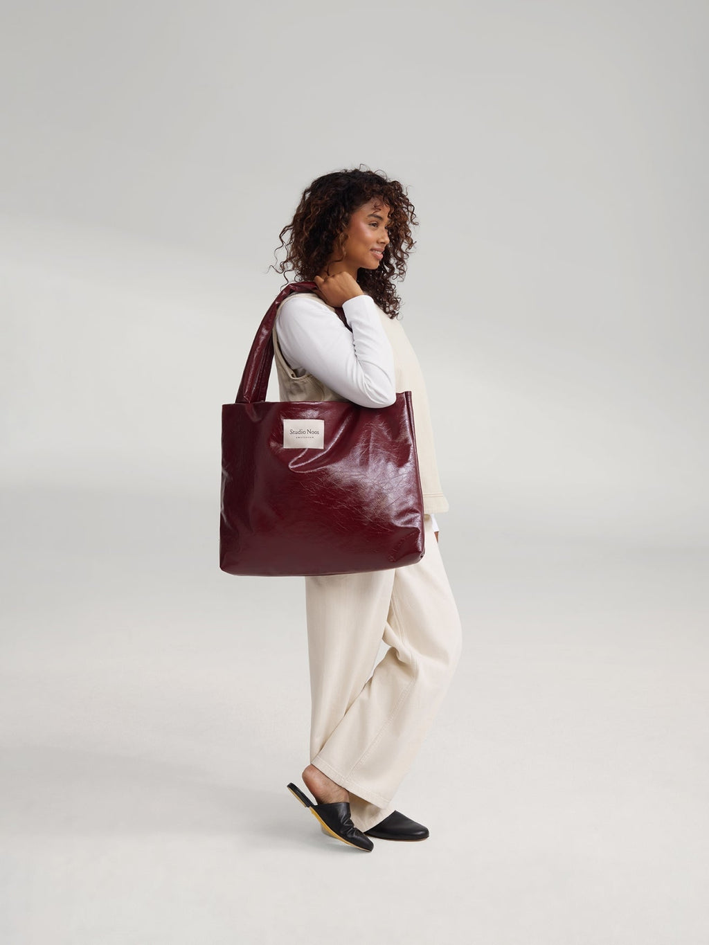 Vegan leren mom bag | Bordeaux