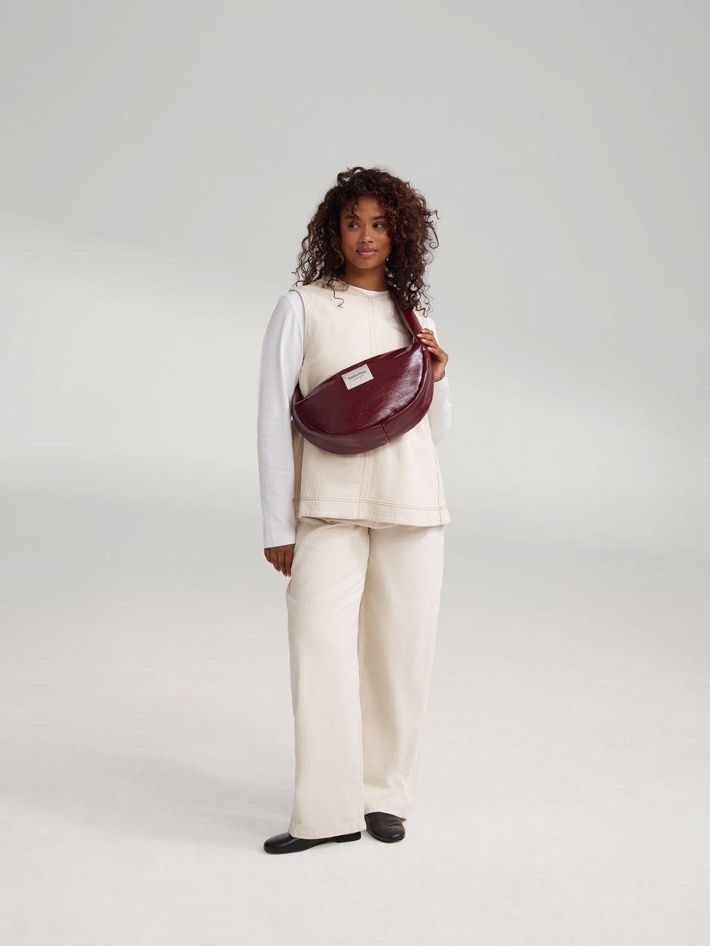 Vegan Leren Mini Crossbodytas | Bordeauxrood
