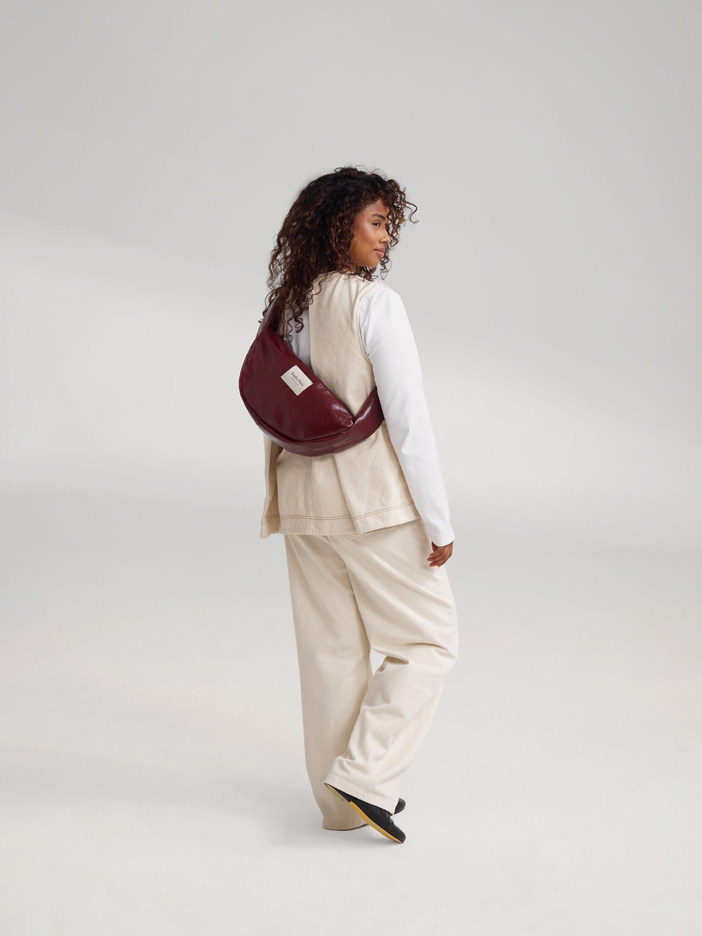 Vegan Leren Mini Crossbodytas | Bordeauxrood