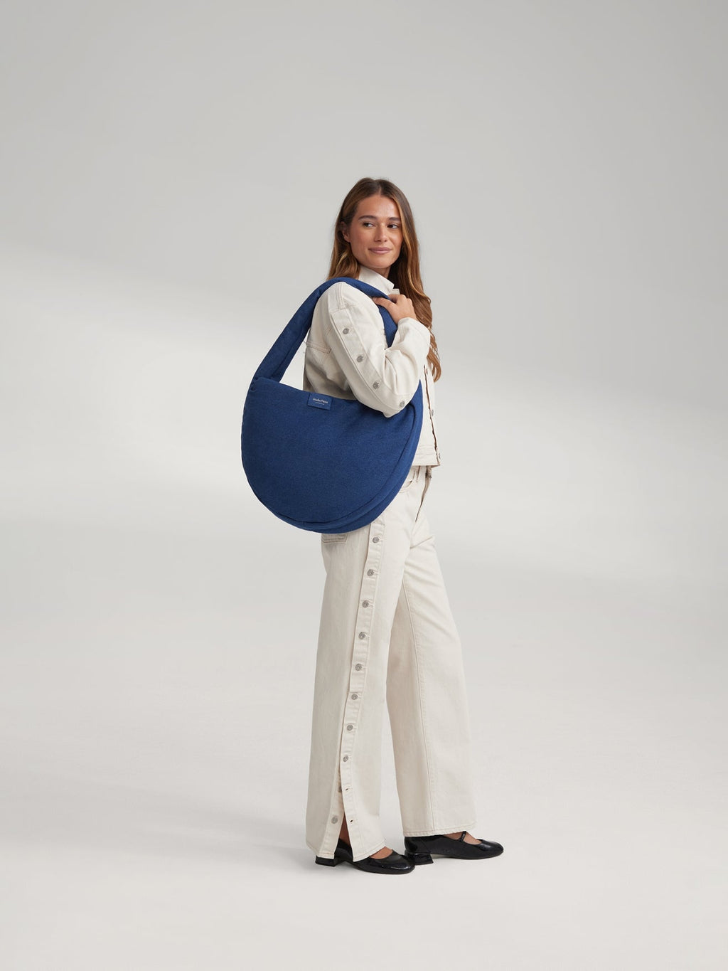 Denim schoudertas | Donkerblauw