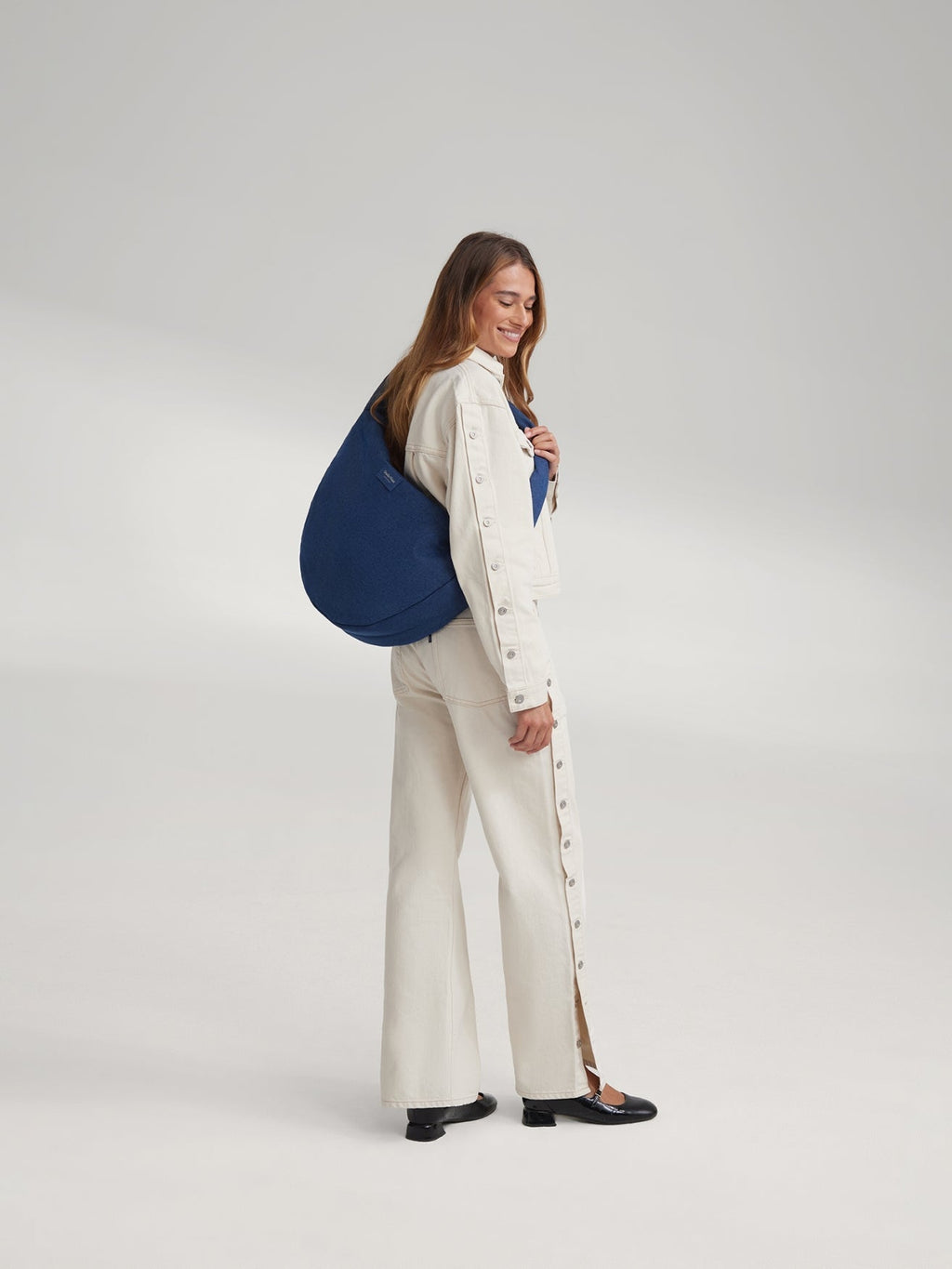 Denim schoudertas | Donkerblauw
