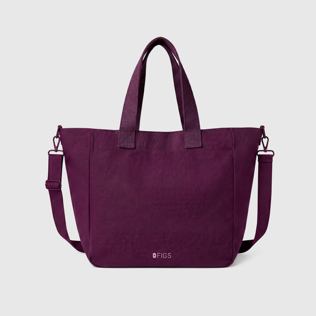 A Very Large Needle Detachable Strap Tote - Deep Purple