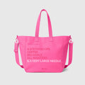 A Very Large Needle Detachable Strap Tote - F*ing Pink