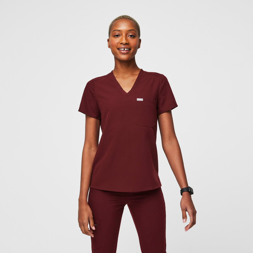 Catarina Scrub Top™ - Burgundy