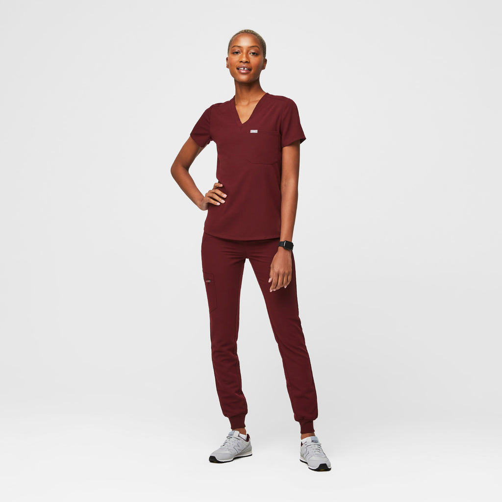 Catarina Scrub Top™ - Burgundy