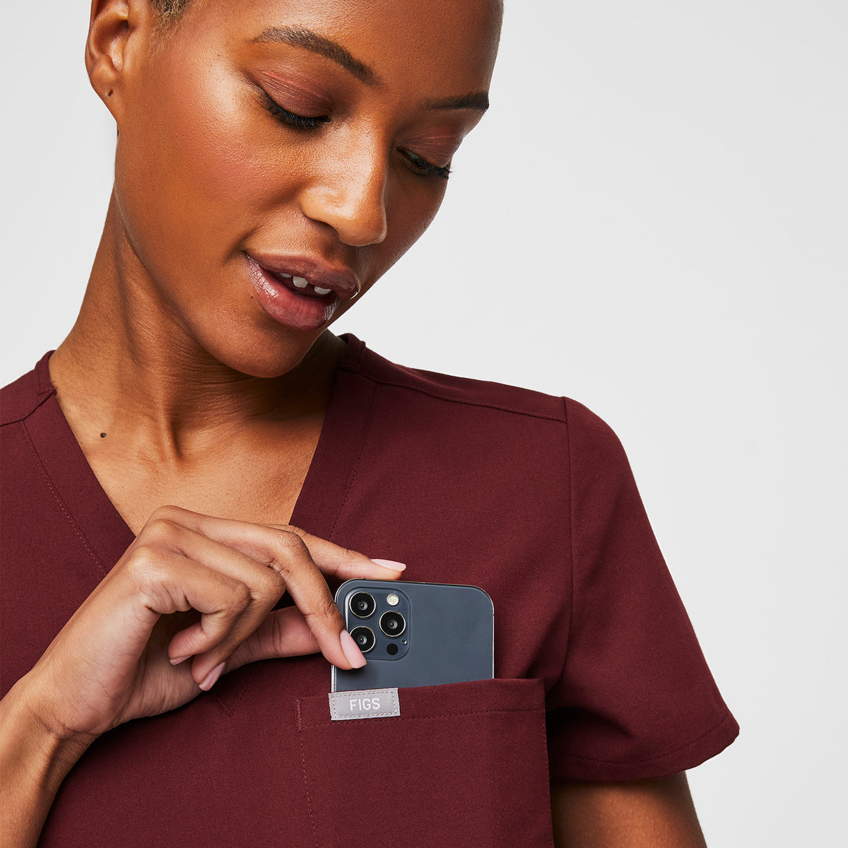 Catarina Scrub Top™ - Burgundy