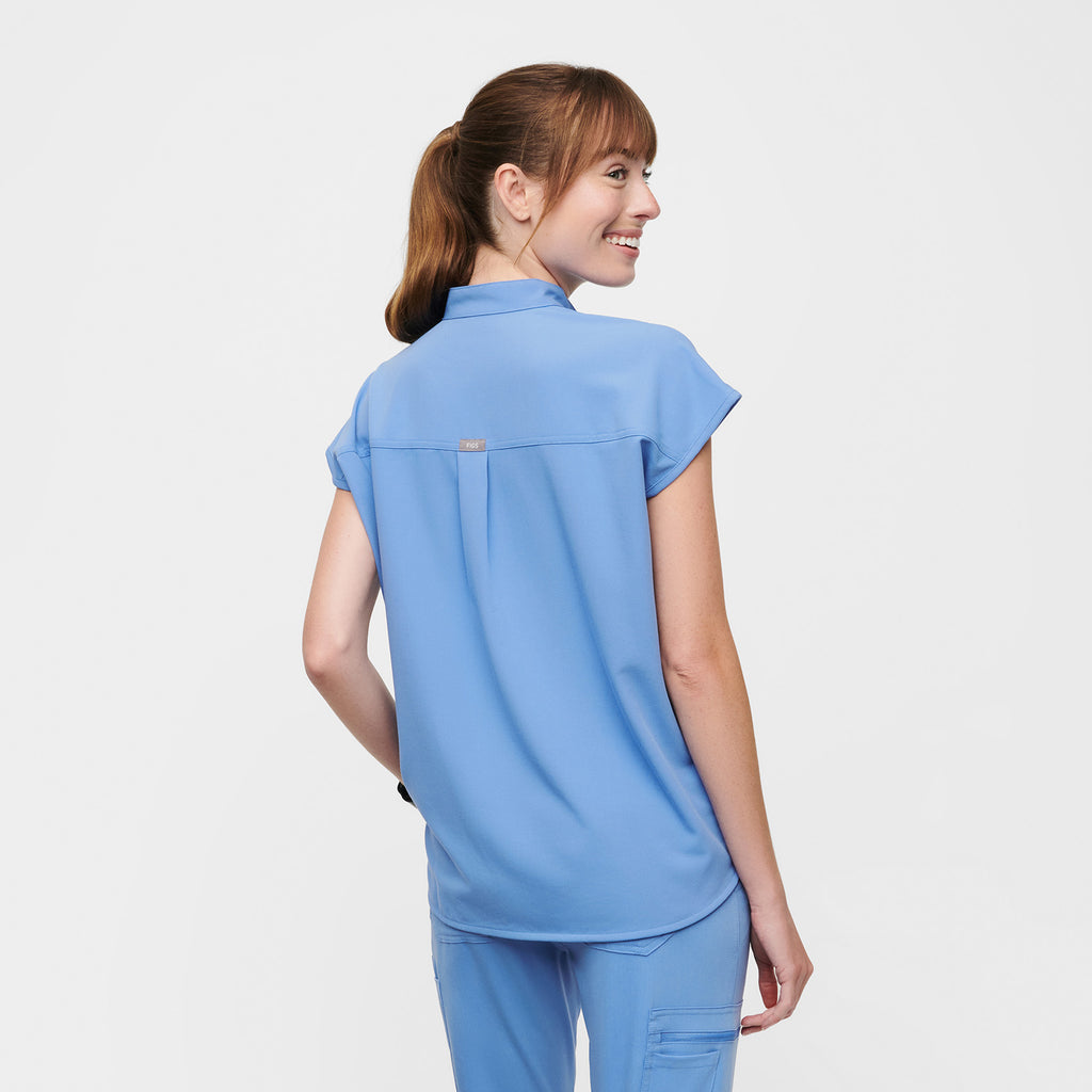 Rafaela Oversized Scrub Top™ - Ceil Blue