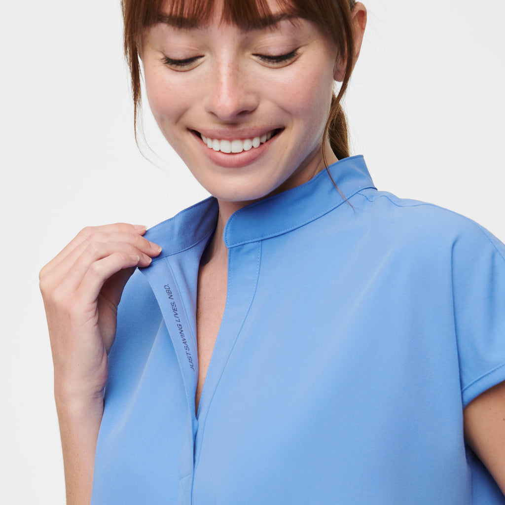 Rafaela Oversized Scrub Top™ - Ceil Blue