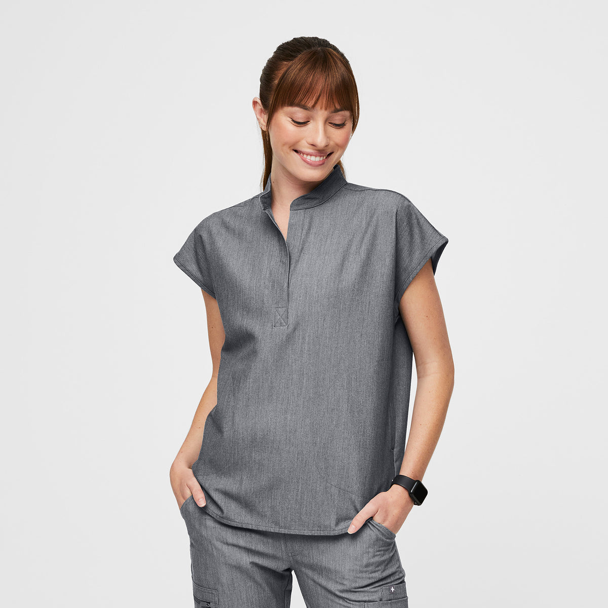 Rafaela Oversized Scrub Top™ - Graphite