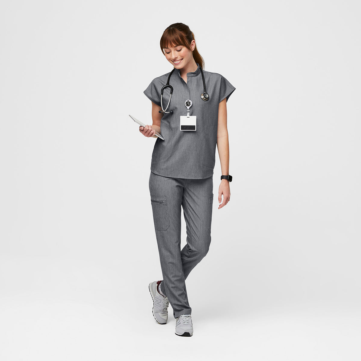 Rafaela Oversized Scrub Top™ - Graphite