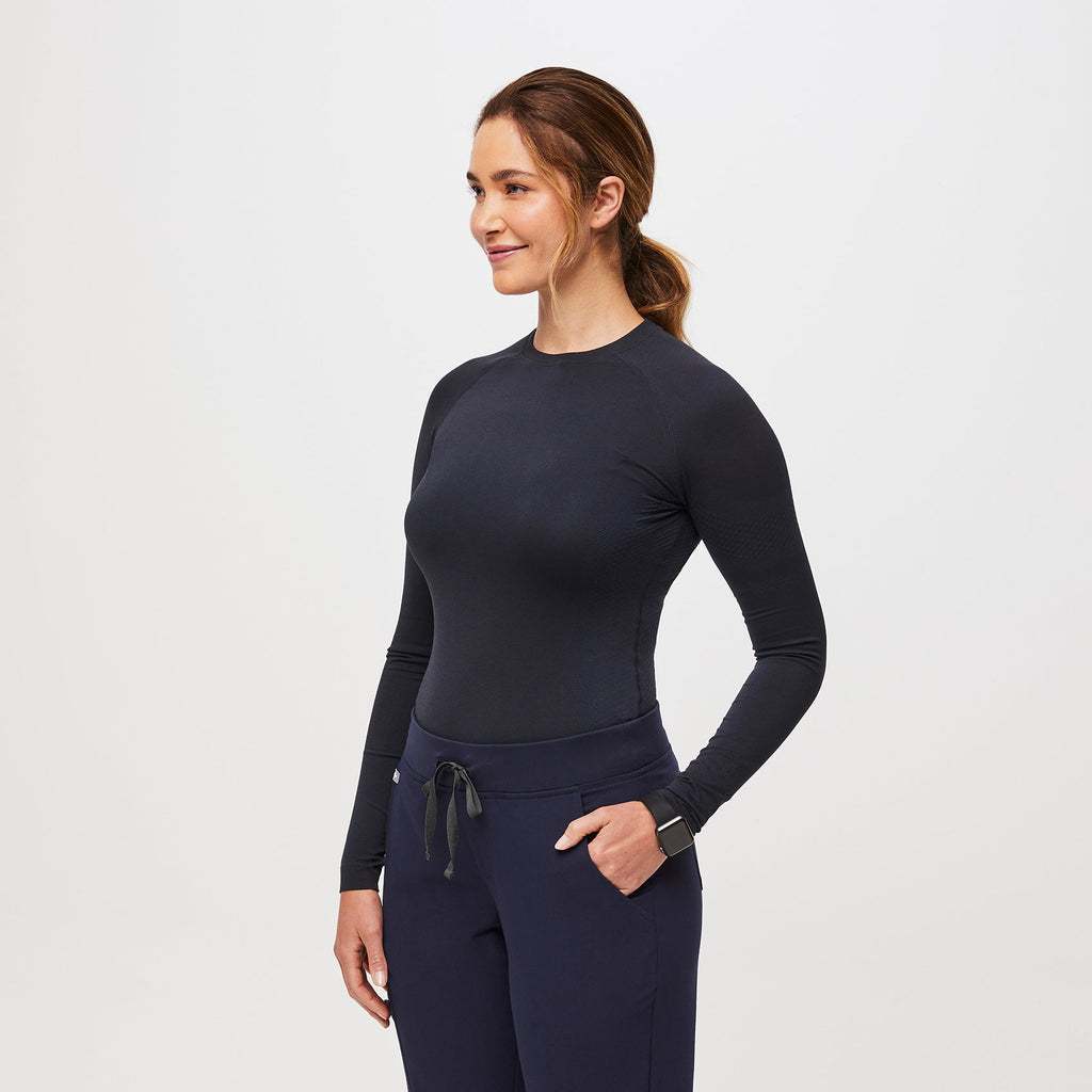 Salta Seamless Long-Sleeve Underscrub - Navy
