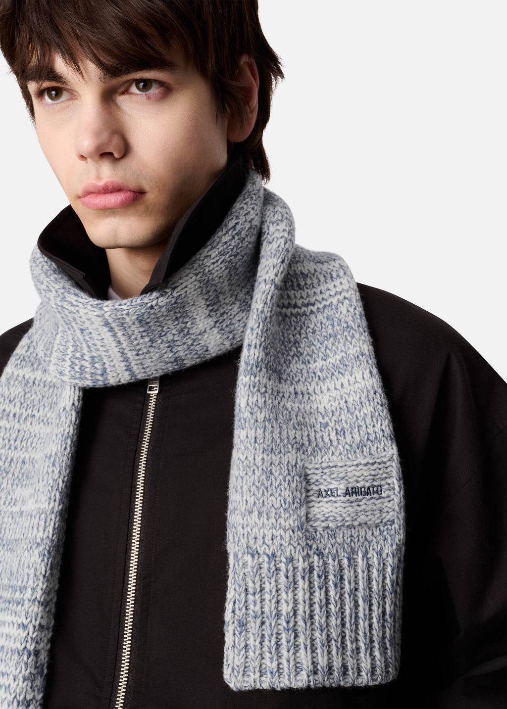 Flock Scarf - Blue Melange/Off White - image 2
