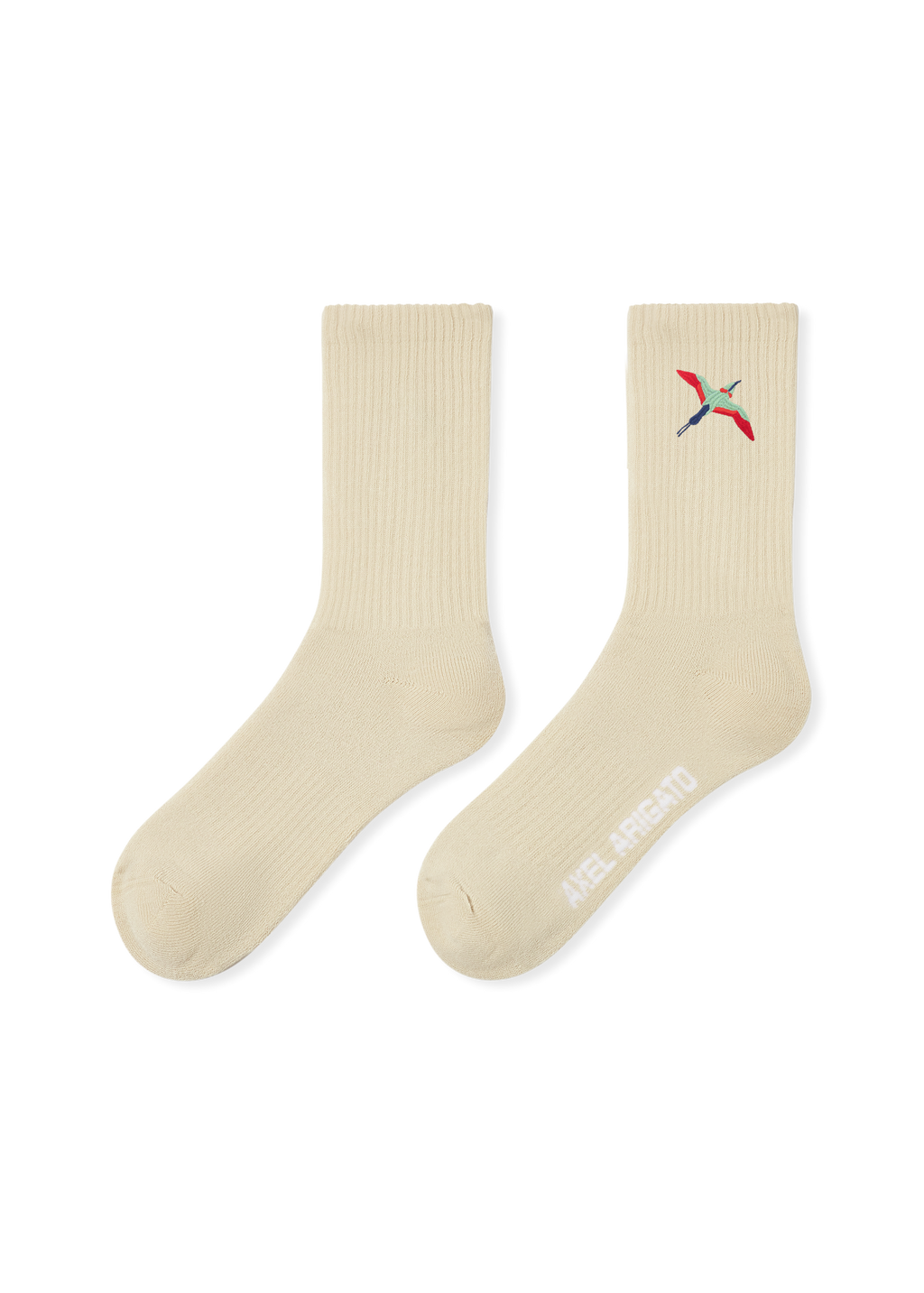 Bee Bird Tube Socks - Pale Beige - image 1