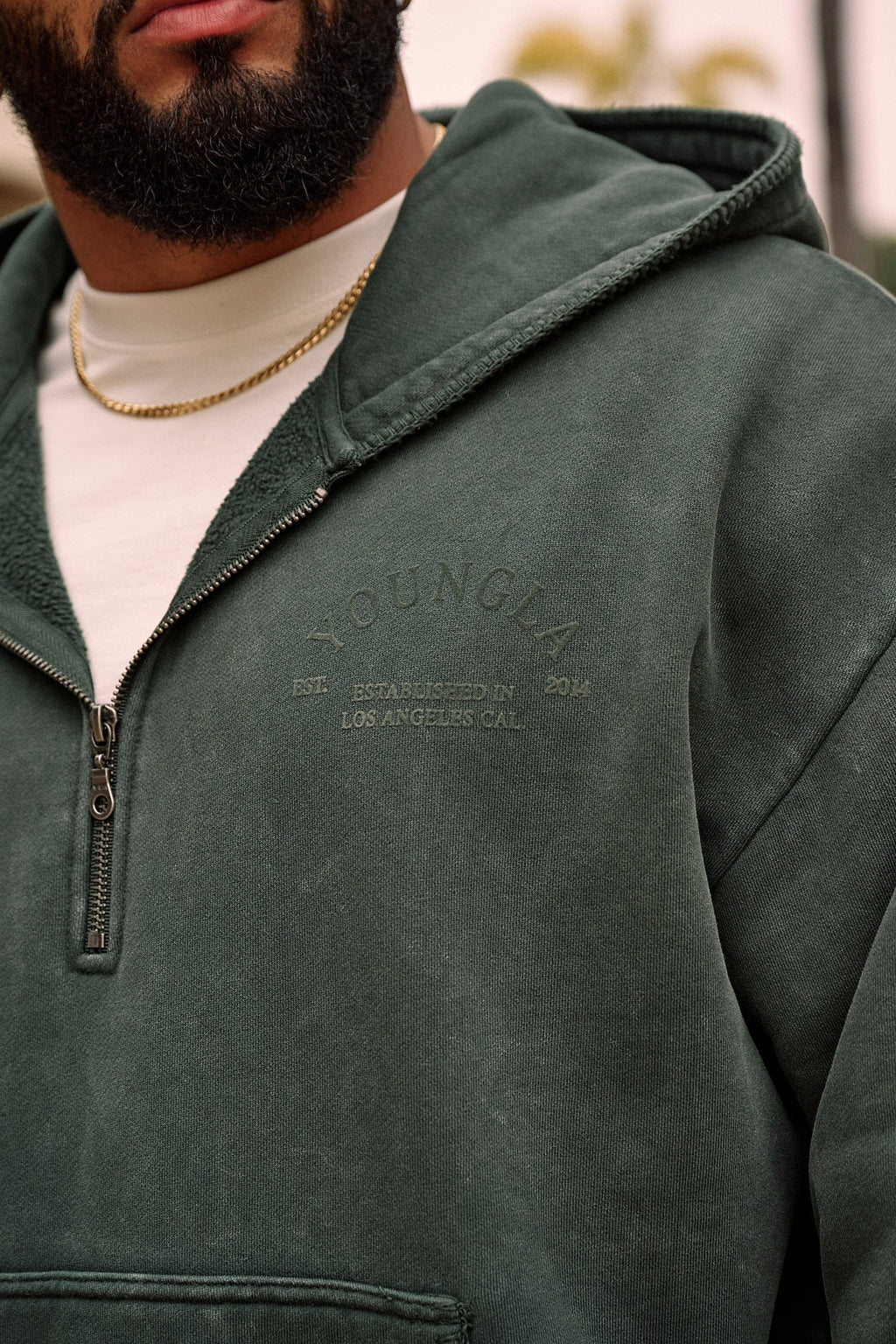 5169 - Sweat à capuche Old Money à col zippé