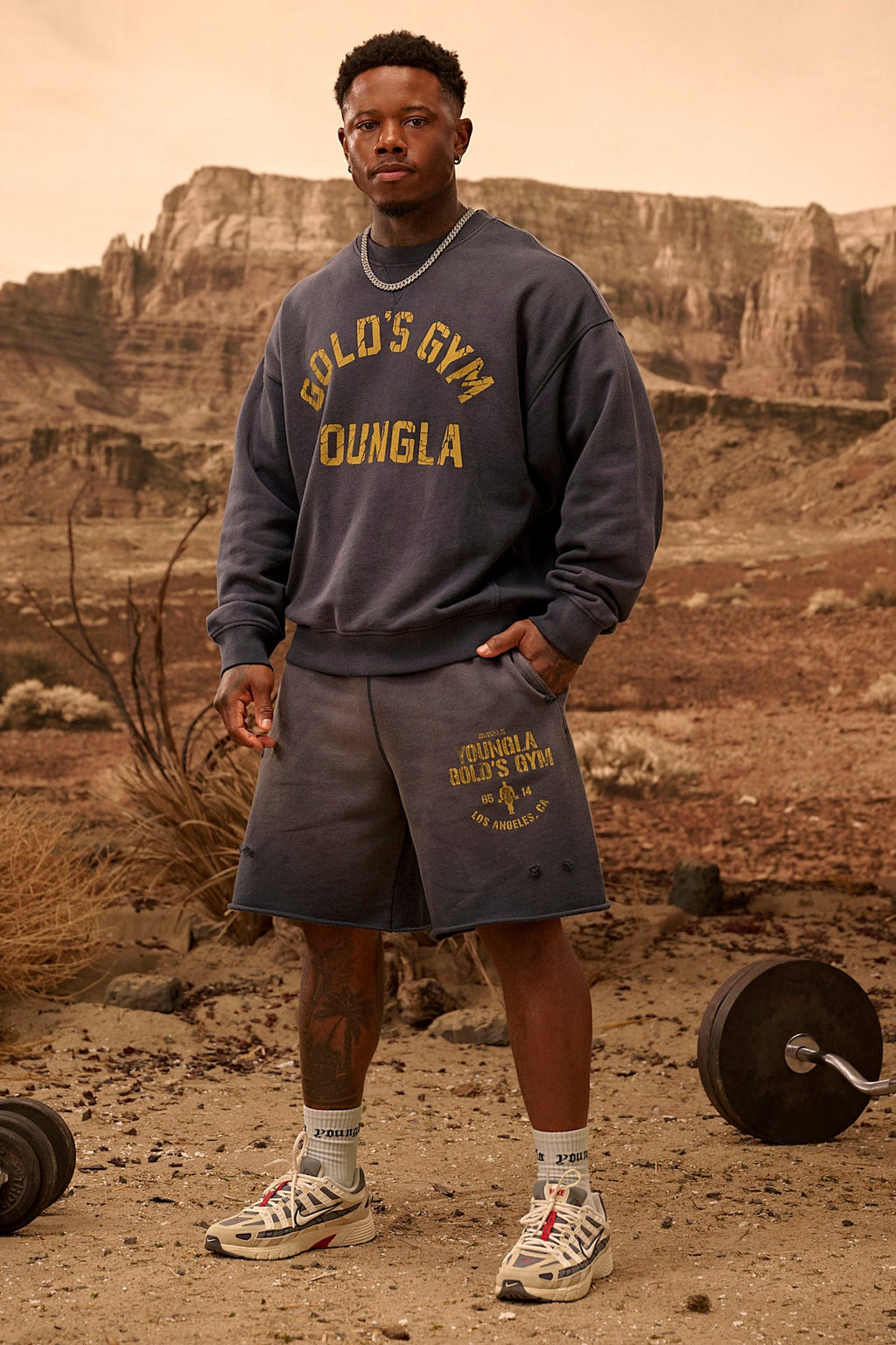 5166 - Sweats cols ronds vintage Gold's Iron Legacy