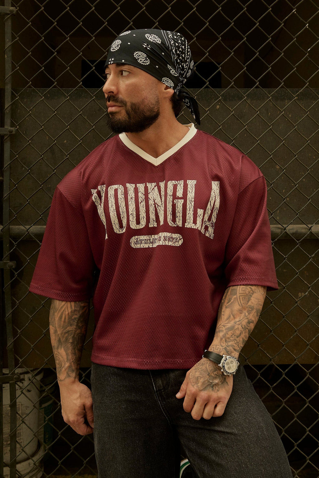 4187 - Maillot de football universitaire crop top