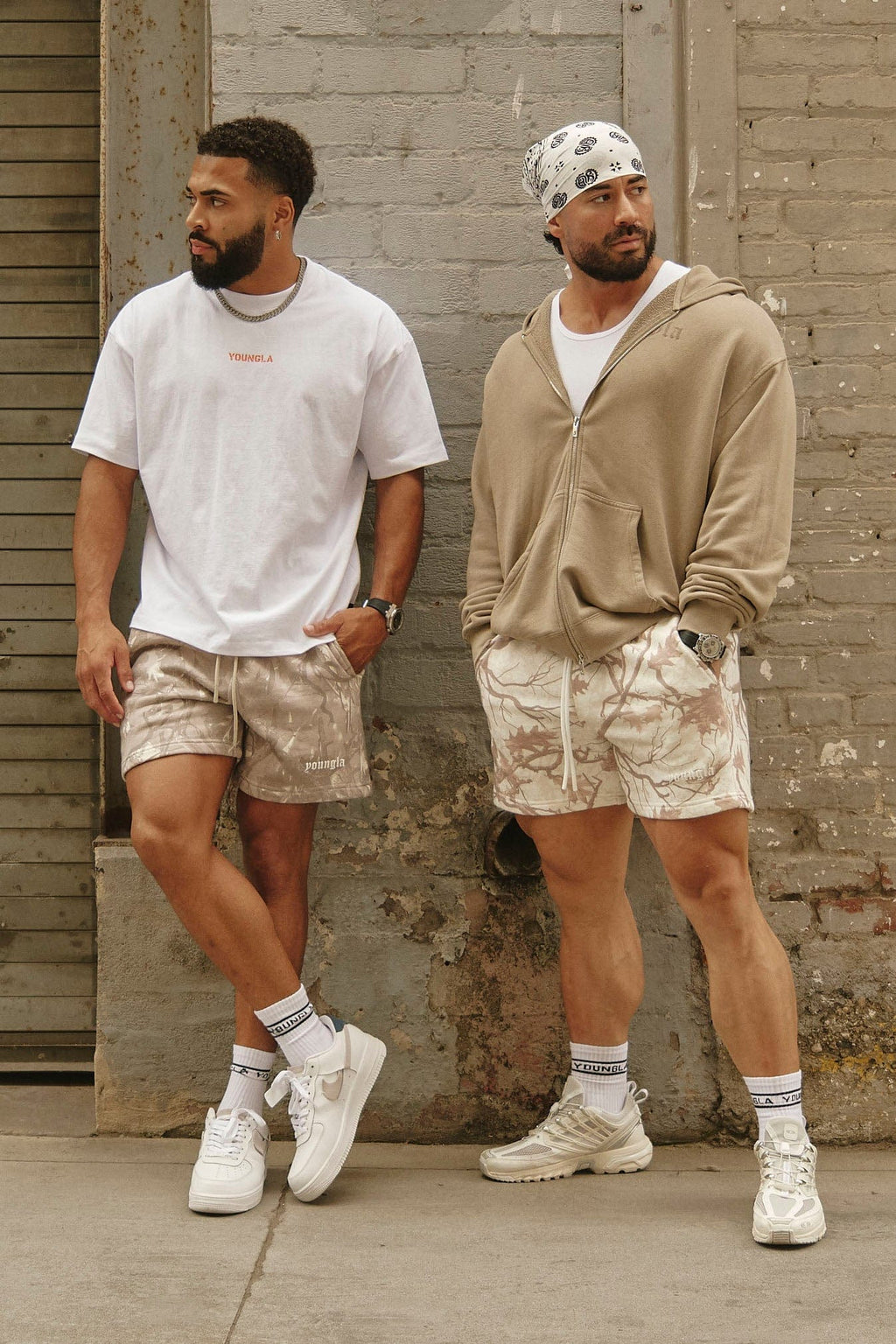 1118 - Short en coton camouflage d'arbre