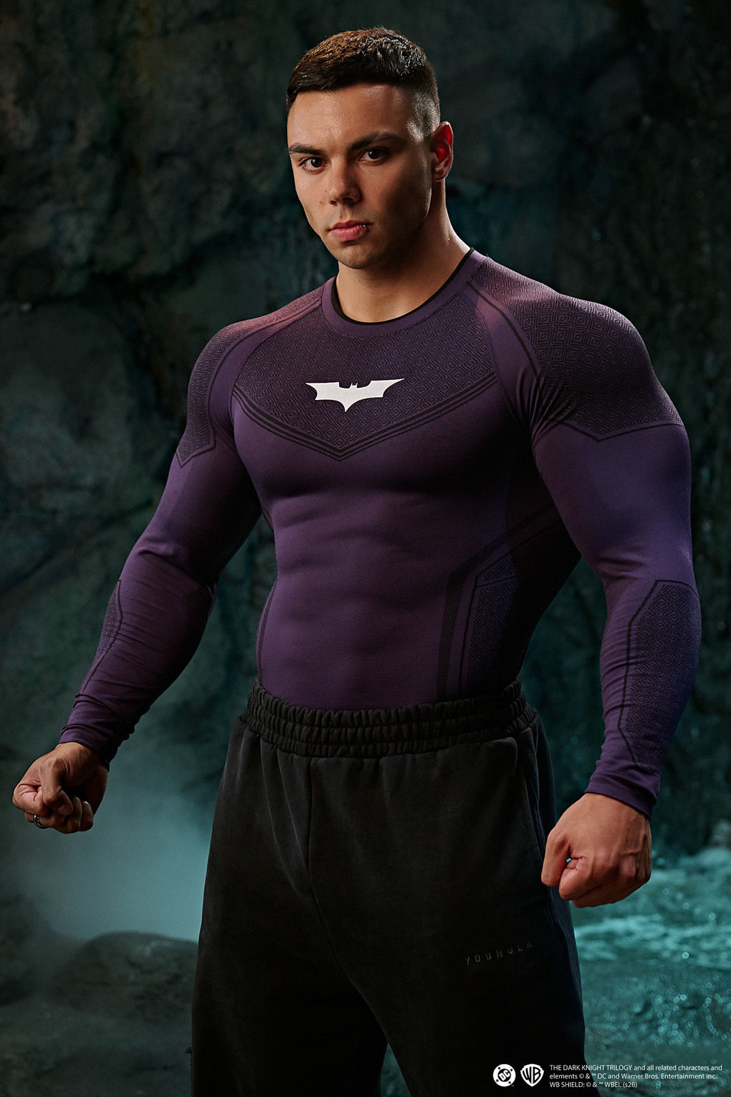 8004 - Batman T-shirts de compression à manches longues - Édition limitée violette - UNIQUEMENT SUR L'APPLICATION