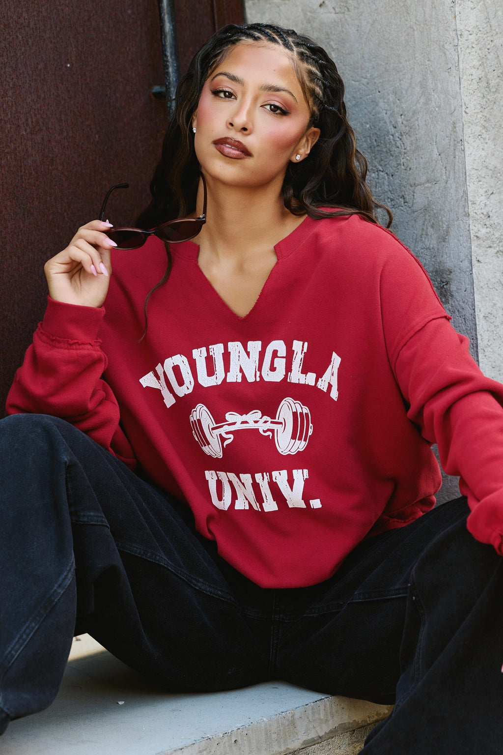 W5159 - Sweat-shirt col rond jour de repos