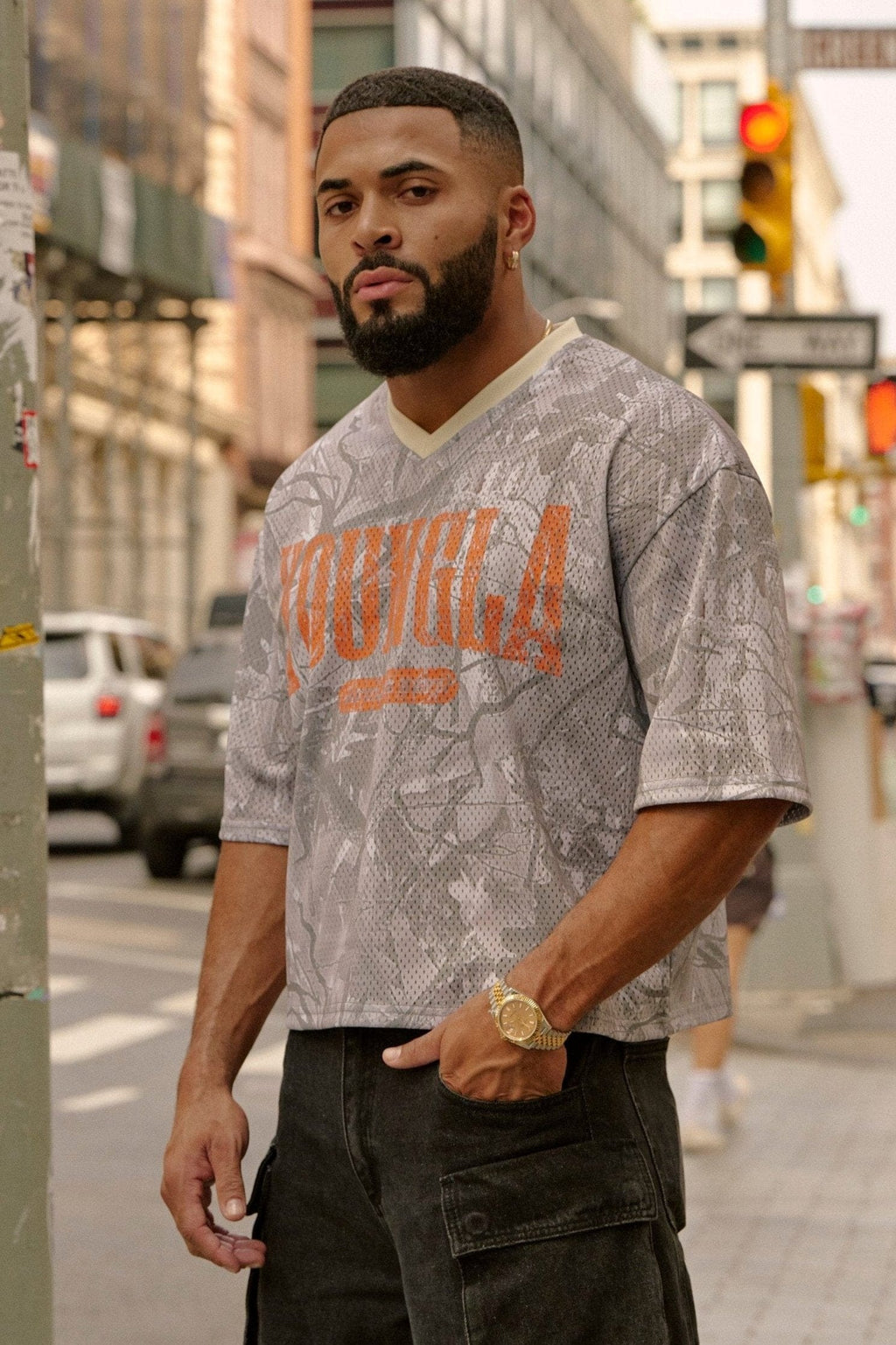 4187 - Maillot de football universitaire crop top