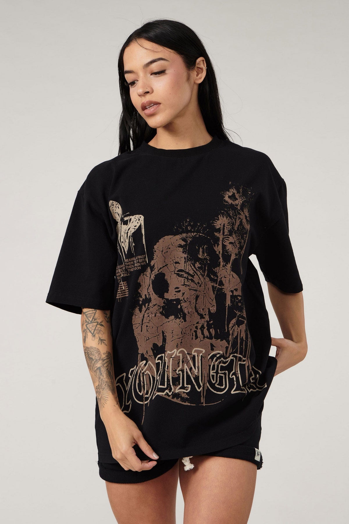 W427 Phantom Oversized Tees - Black Wash / XSmall