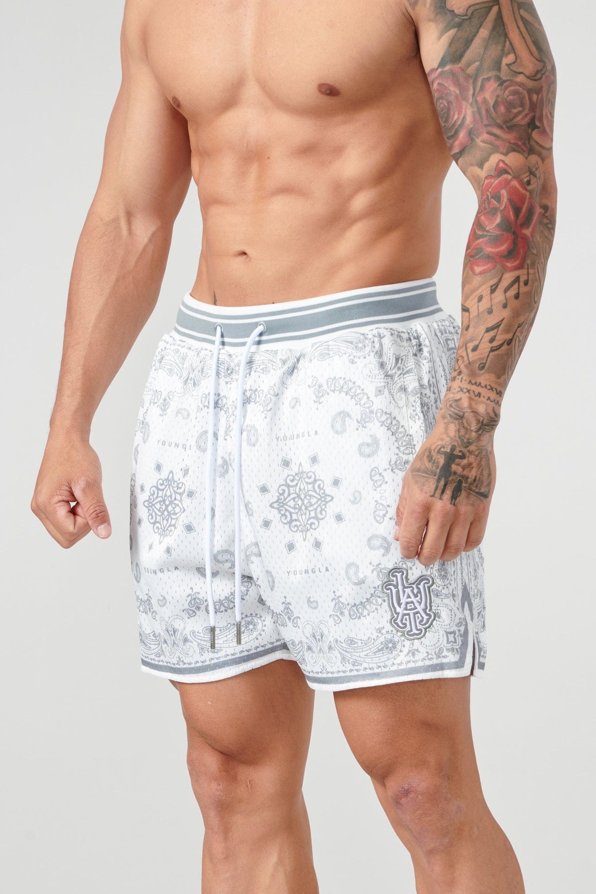 132 Infamous Bandana Shorts - Grey / Small