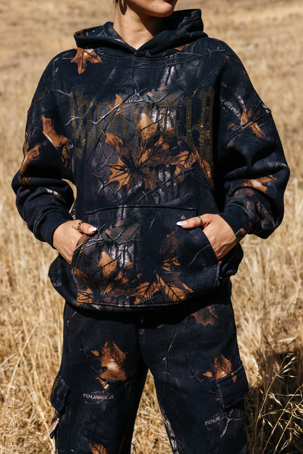 W5168 - Sweat à capuche camouflage scintillant