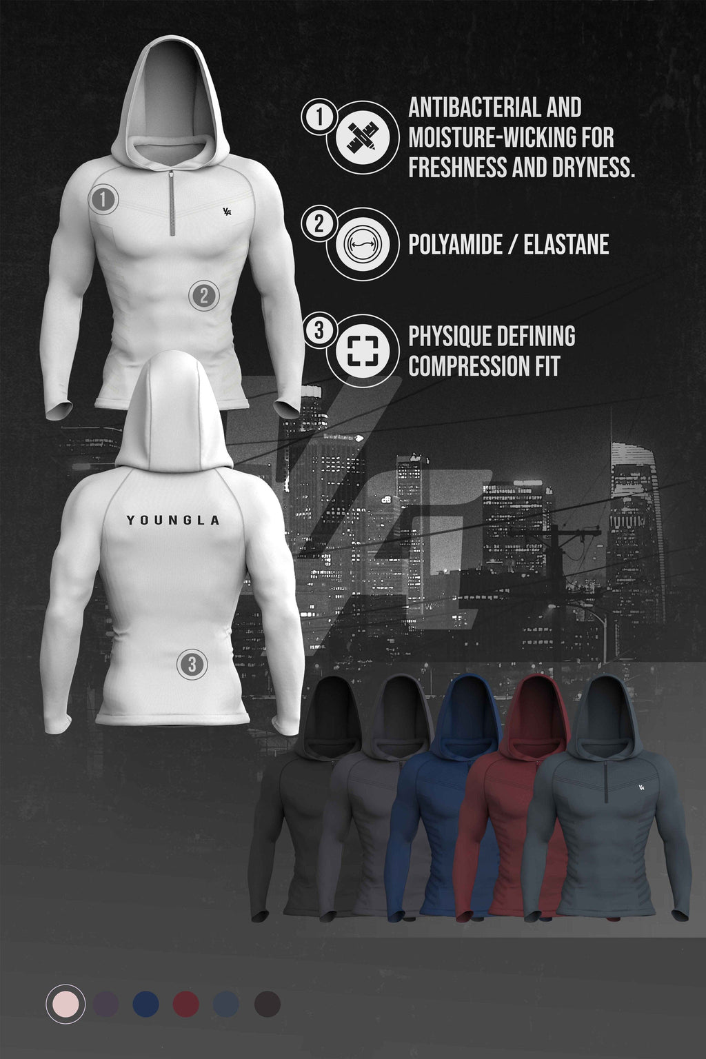832 - Sweats à capuche de super-vilain à compression