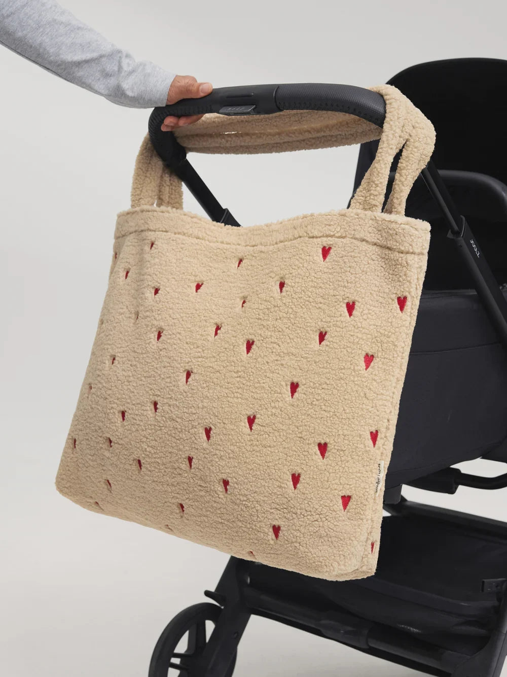 Bruine harten teddy mom bag