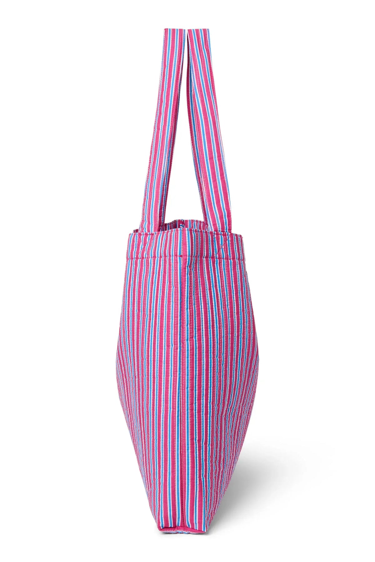 Popeline Gestreifte Wickeltasche | Himbeere