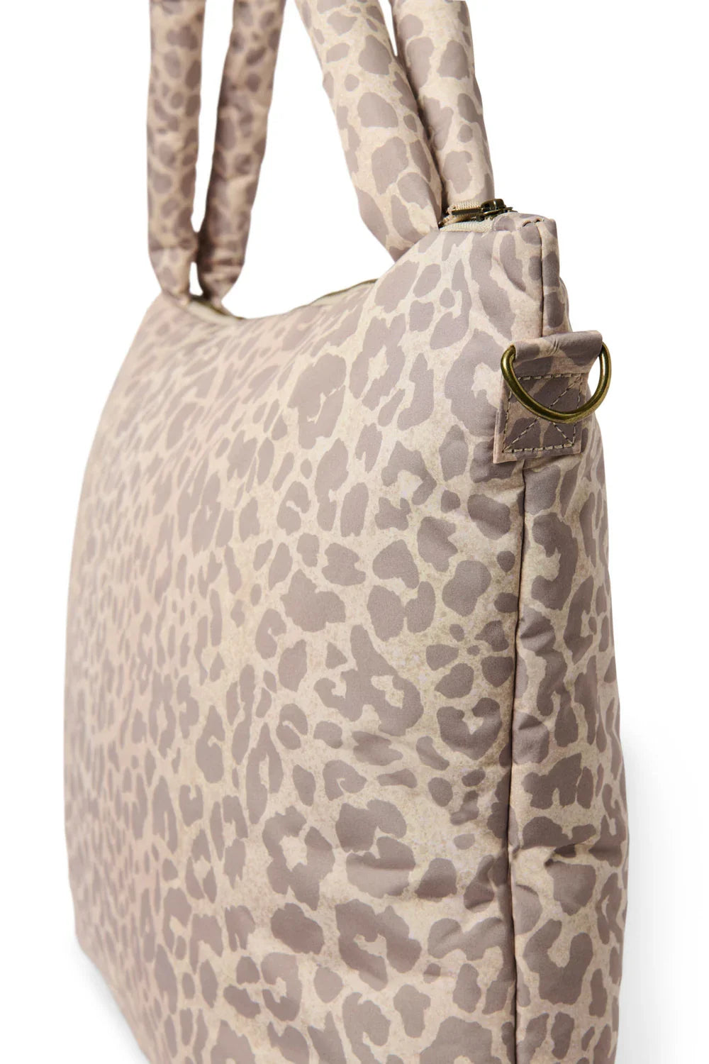 Beige luierrugzak met panterprint