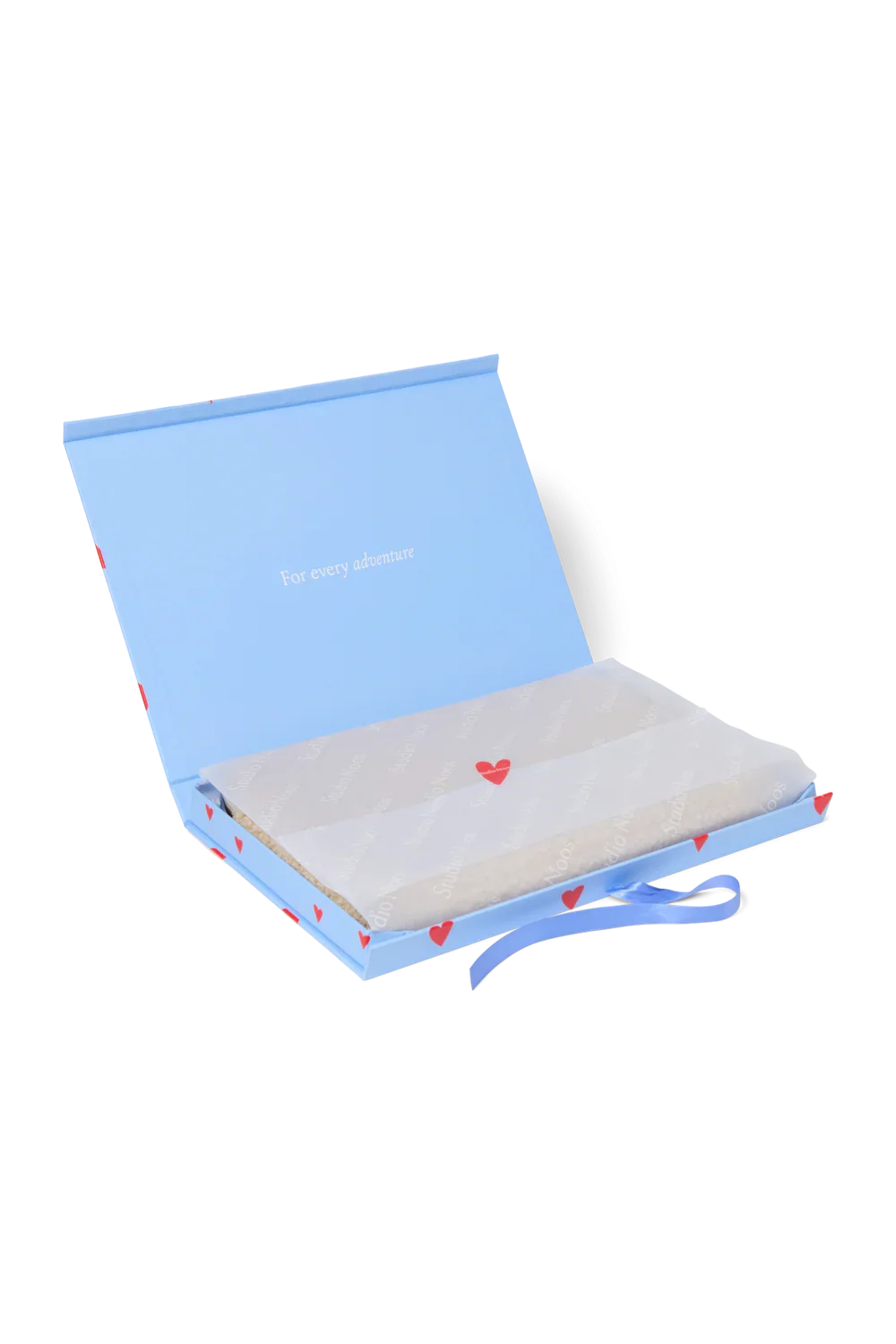 Hellblaue Geschenkbox mit Herzen S