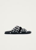 Alba Studs Black Leather Sandals