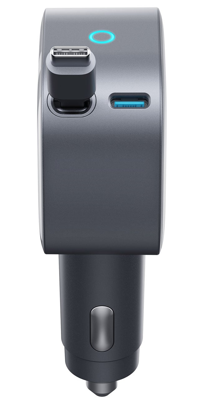 Anker Nano Car Charger (75W, USB-C Port, Built-In Retractable USB-C Cable) in Black - A2738HA2-1 - image 3
